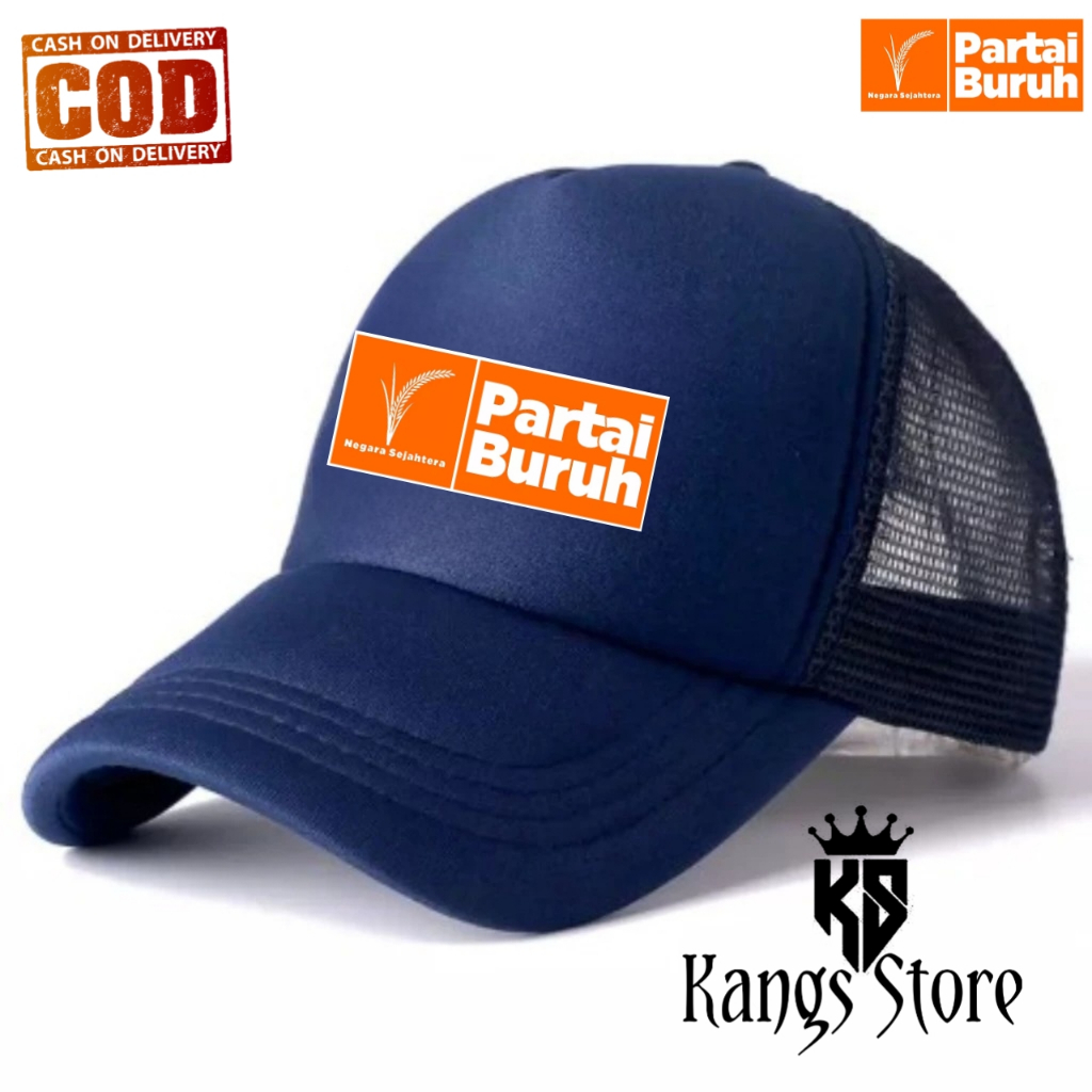 Jual topi partai buruh trucker custom sablon | Shopee Indonesia