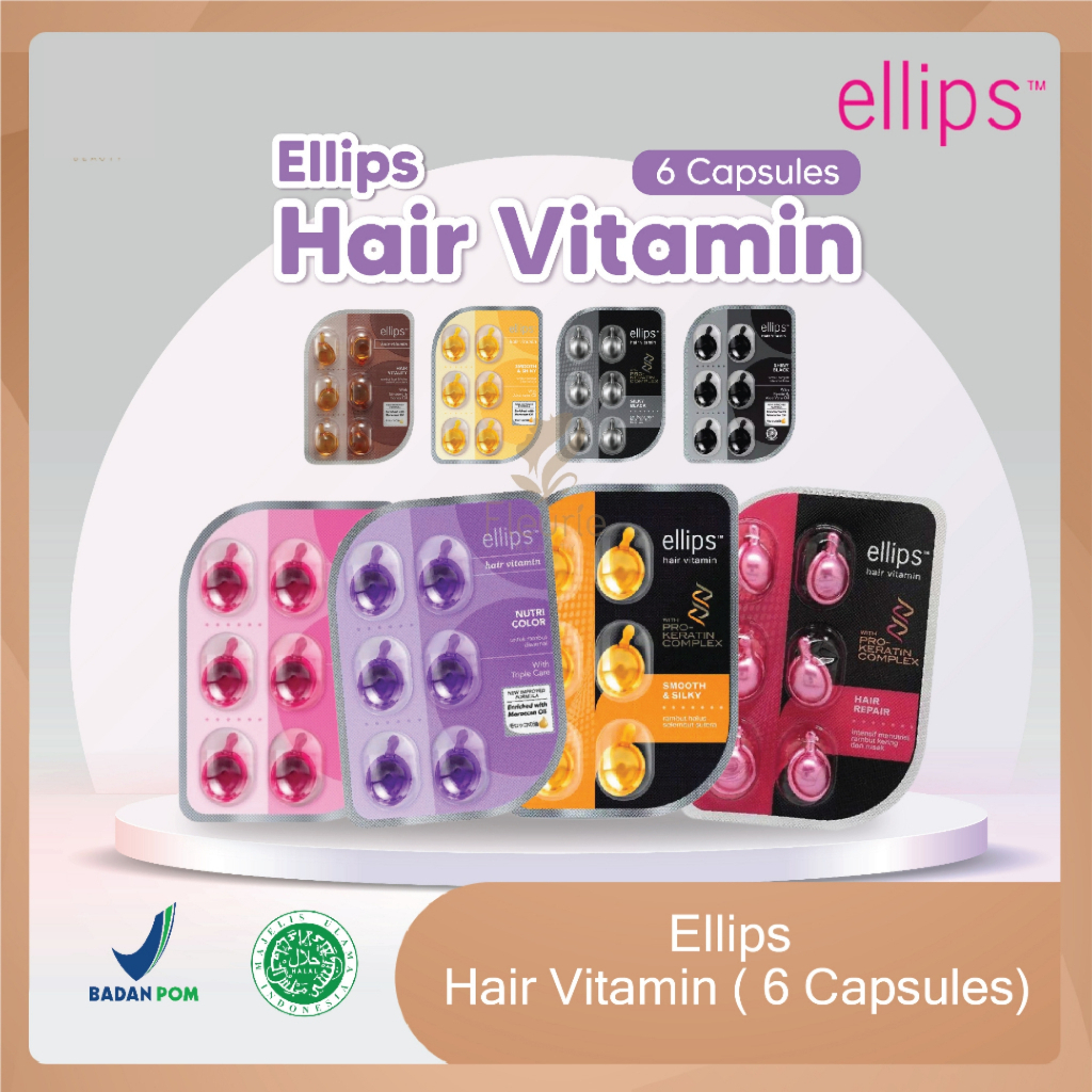 Jual Ellips Hair Vitamin Pro Keratin Complex Blister Sachet 6 kapsul ...