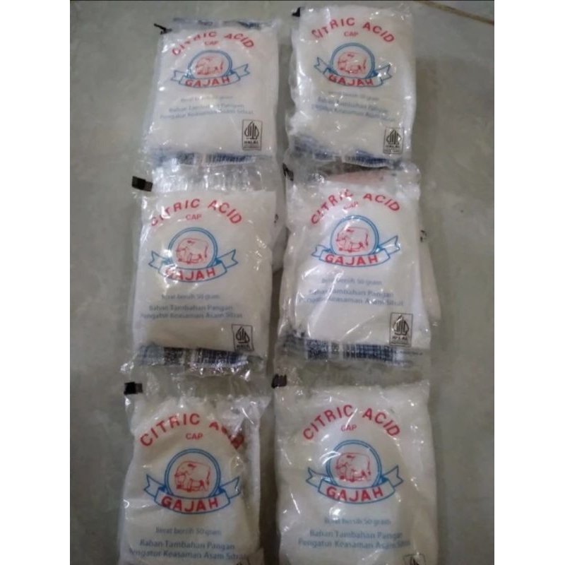 Jual Sitrun Cap Gajah Repack dan Kemasan Pabrik 50 Gram/ Asam Sitrat ...