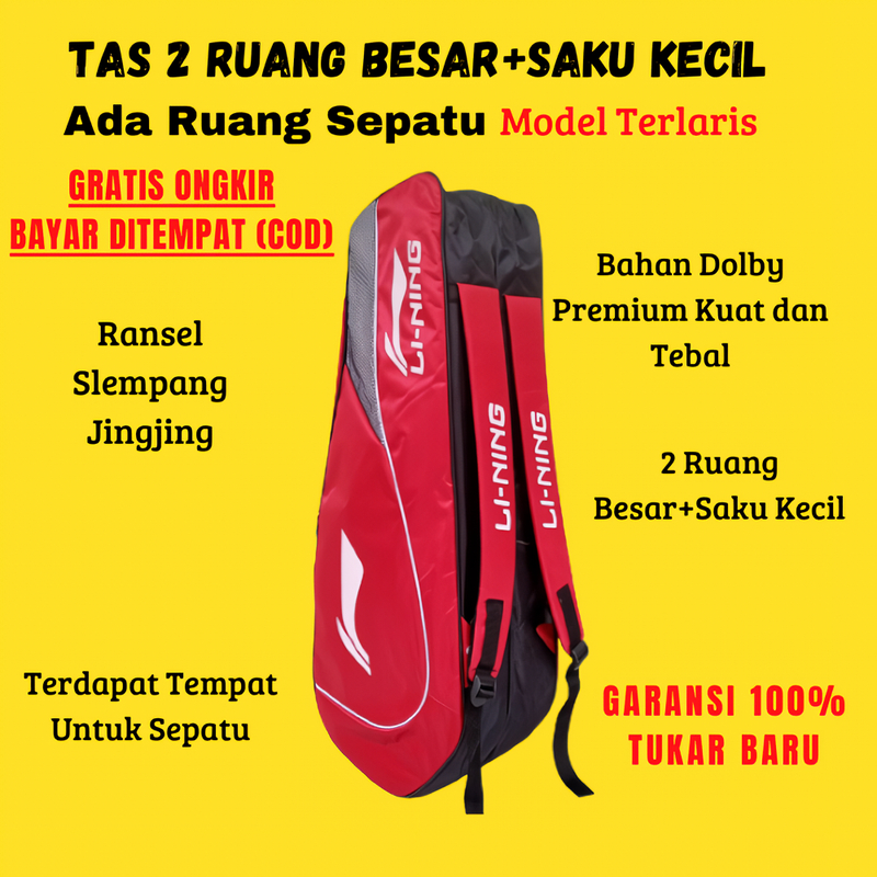 Jual Tas Badminton Raket Ransel Li Ning Bulutangkis Ruang Sper Murah Shopee Indonesia