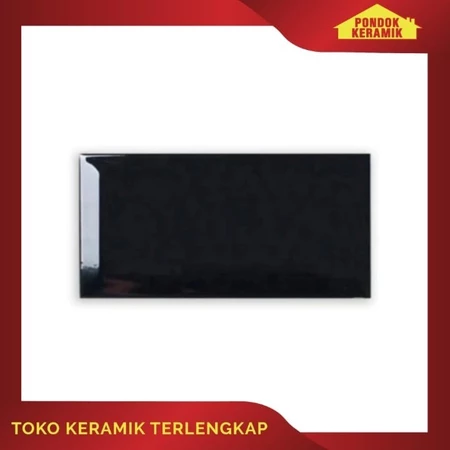 Keramik Dinding Dapur Signature 10x20 Metro Bevel Hitam Black