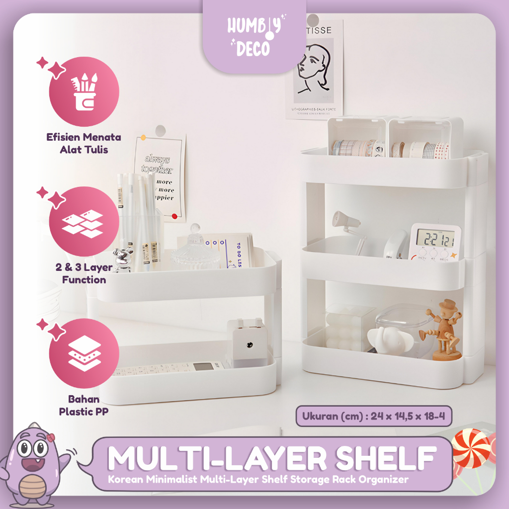 Jual Humbly Deco - Rak Penyimpanan Aesthetic Desktop Multi Layer ...