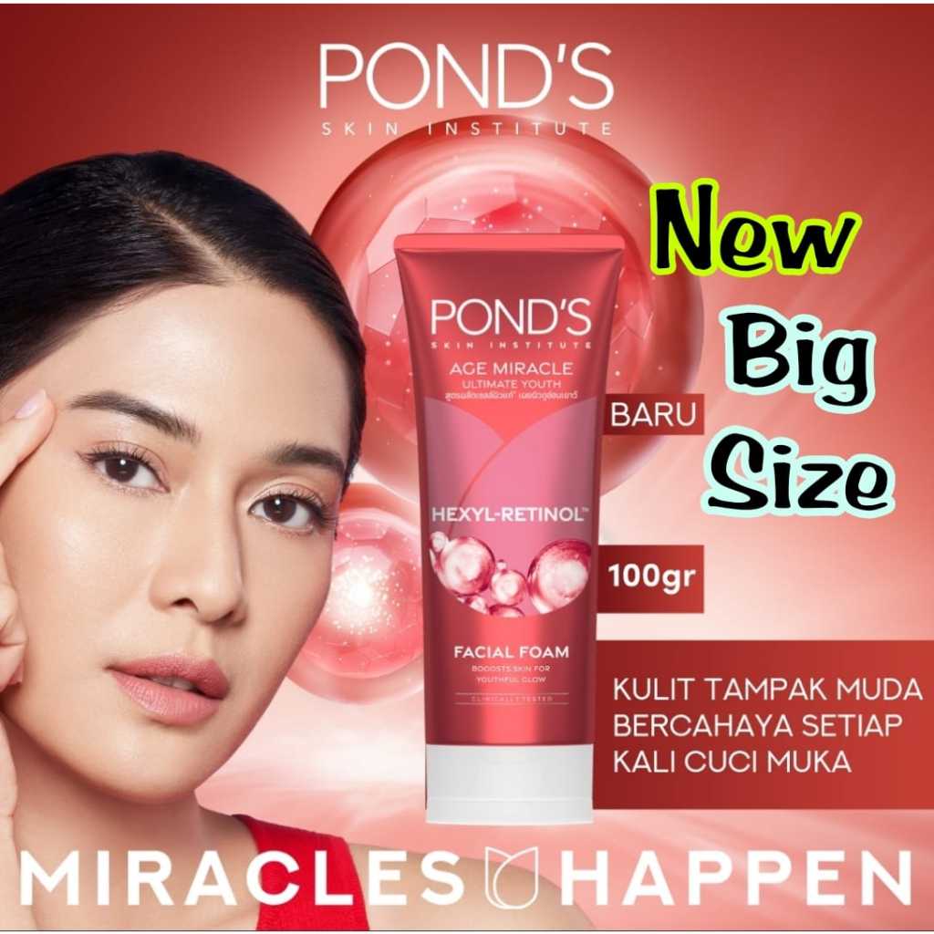 Jual Ponds Age Miracle Sabun Cuci Muka Retinol Youthful Glow 100gr