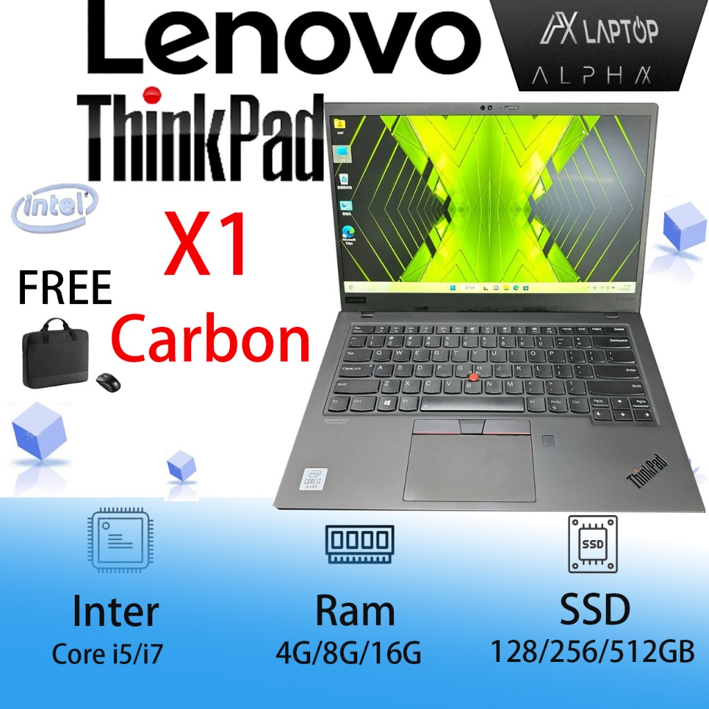 Jual Laptop Lenovo Thinkpad X1 CARBON 6th Core I5 GEN 7 RAM 8 SSD 256GB ...