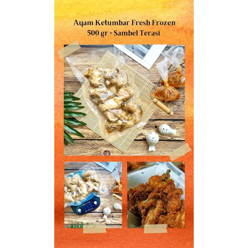 Bahan-bahan baku ayam kipas ketumbar yang siap digunakan