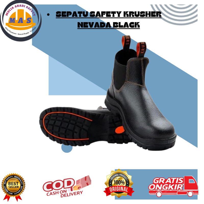 Jual Sepatu Safety Shoes KRUSHER NEVADA Black ORIGINAL / Sepatu Safety