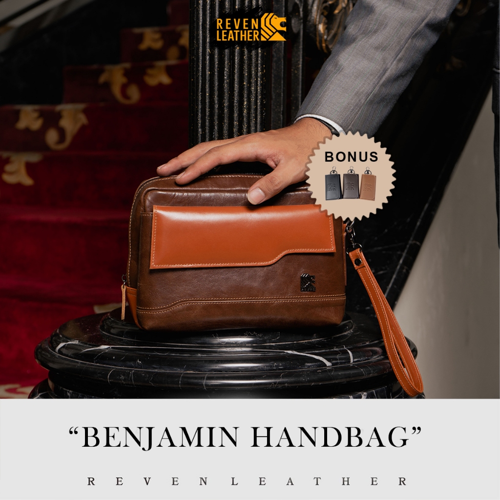 Jual Handbag Clutch Pria Kulit Sapi Asli Reven Benjamin Tas Tangan