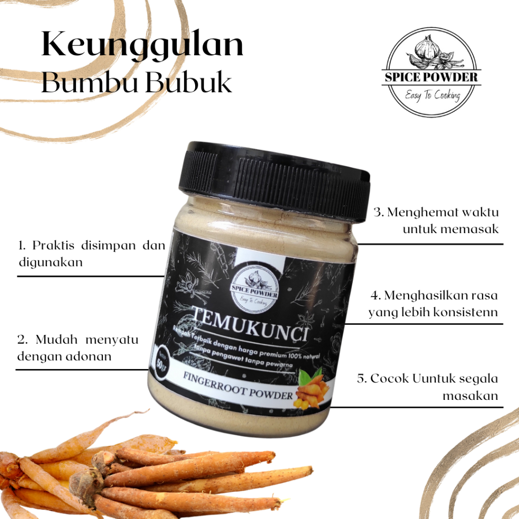 Jual Temu kunci Bubuk - Bumbu Dapur Rempah Asli Murni Original Organik ...