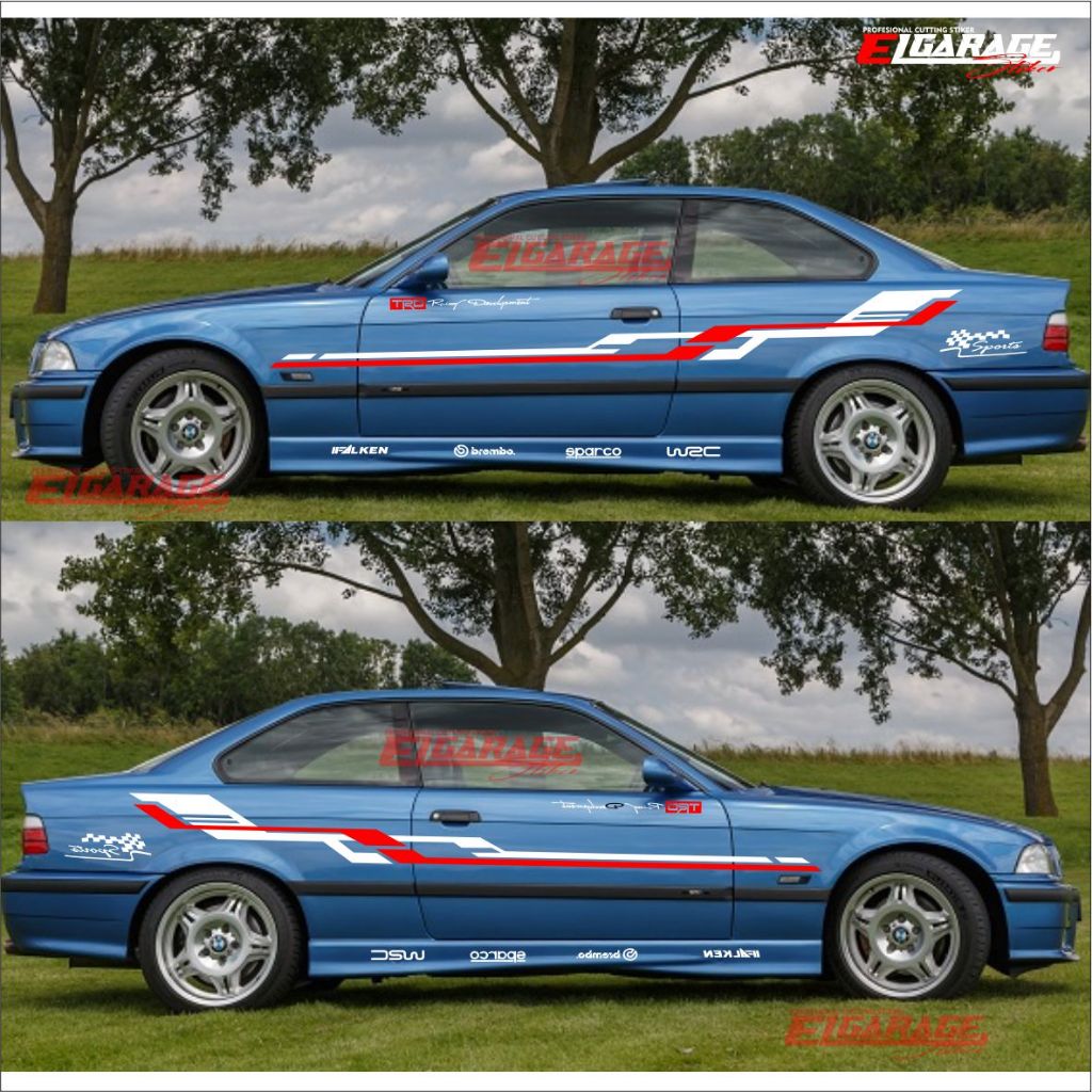 Jual sticker mobil sedan list body mobil sedan cutting sticker mobil ...