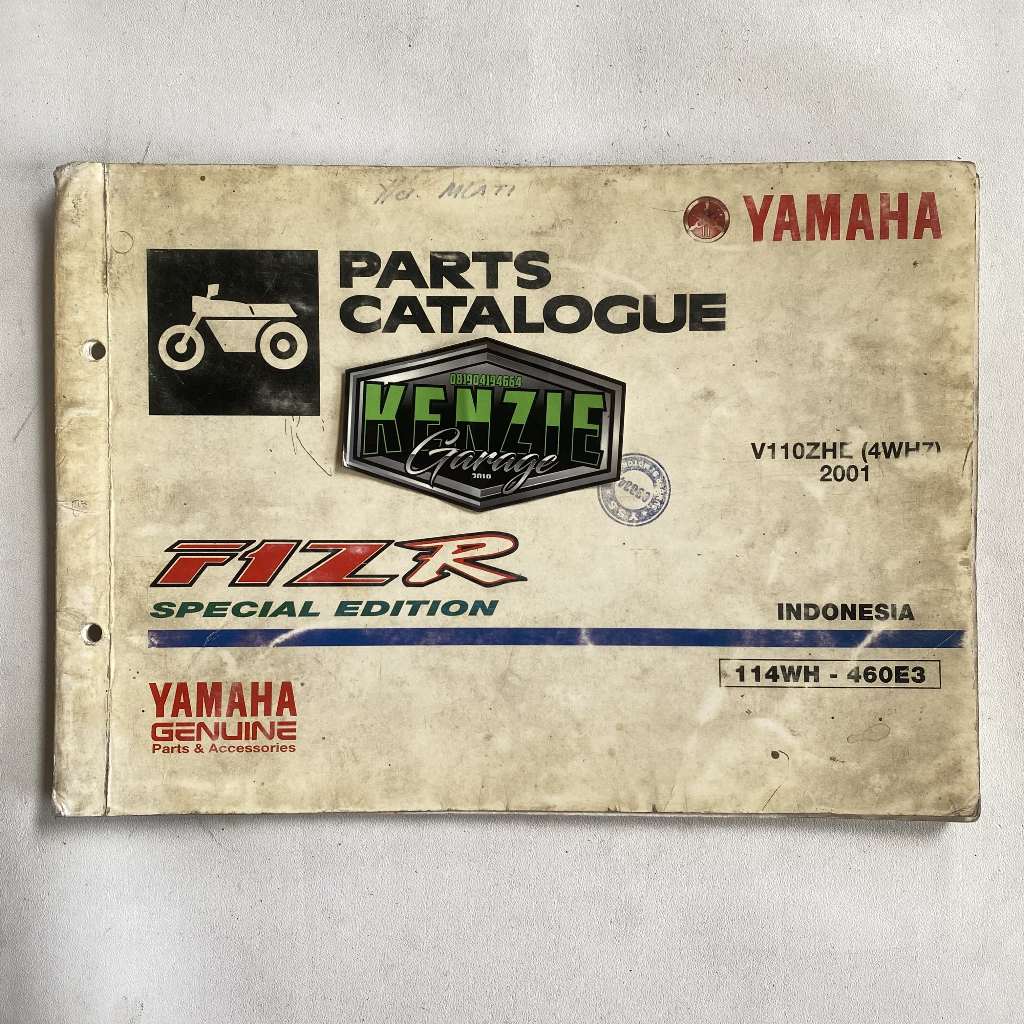 Jual Parts catalogue part catalog buku katalog sparepart yamaha f1zr ...