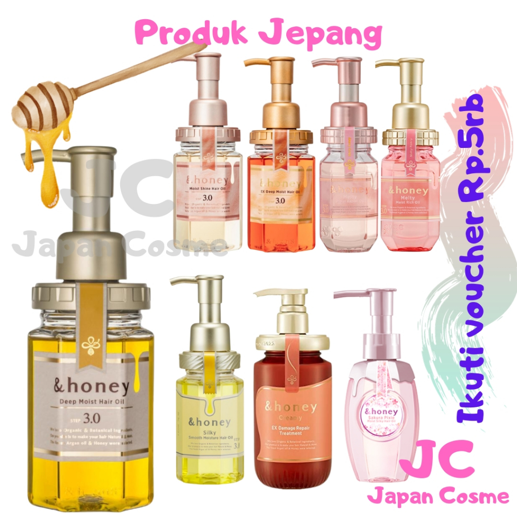 Jual 🇯🇵Japan & honey hair oil 3.0 and honey hair oil treatment premium repair original