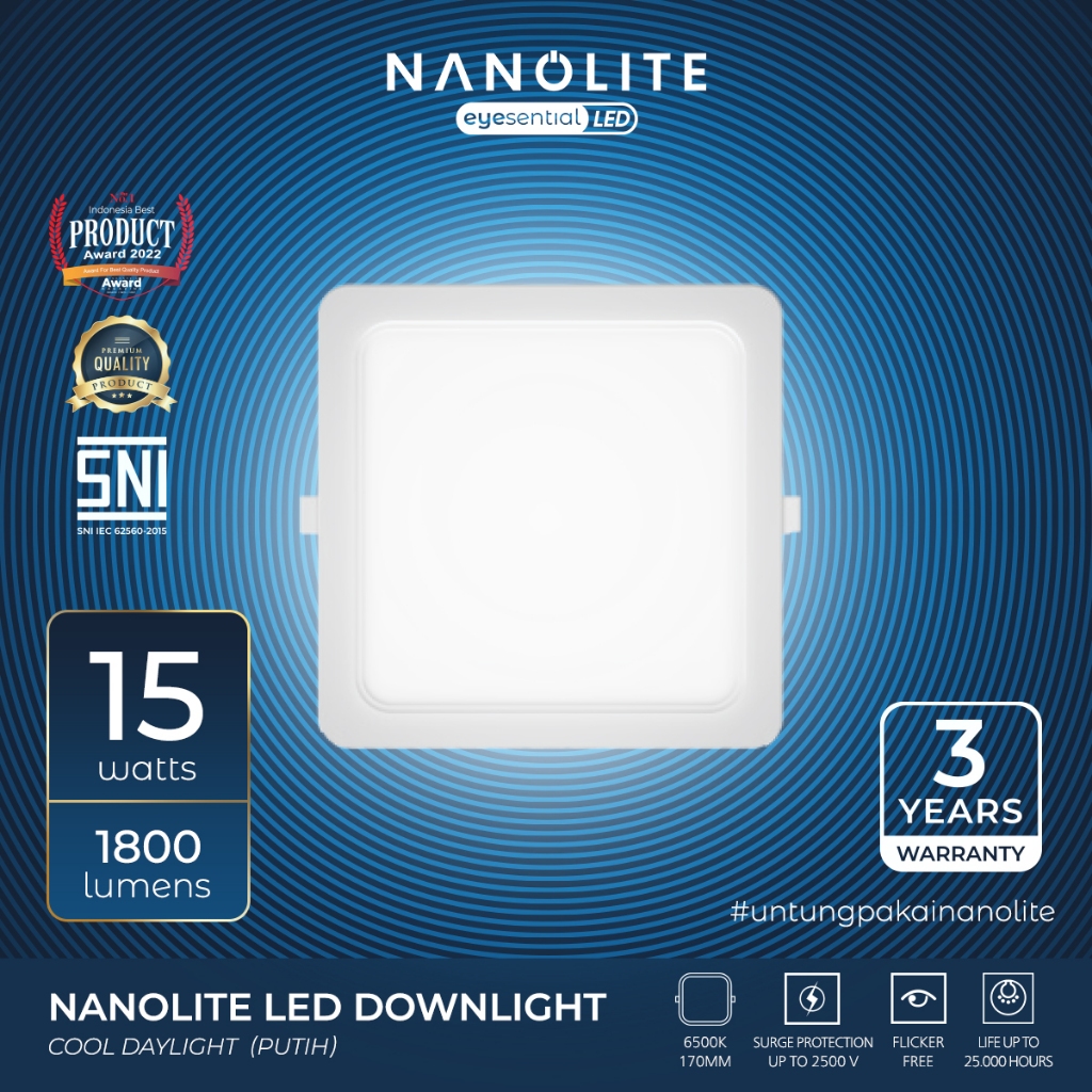 Jual Nanolite Lampu Downlight Square W K Putih Shopee Indonesia