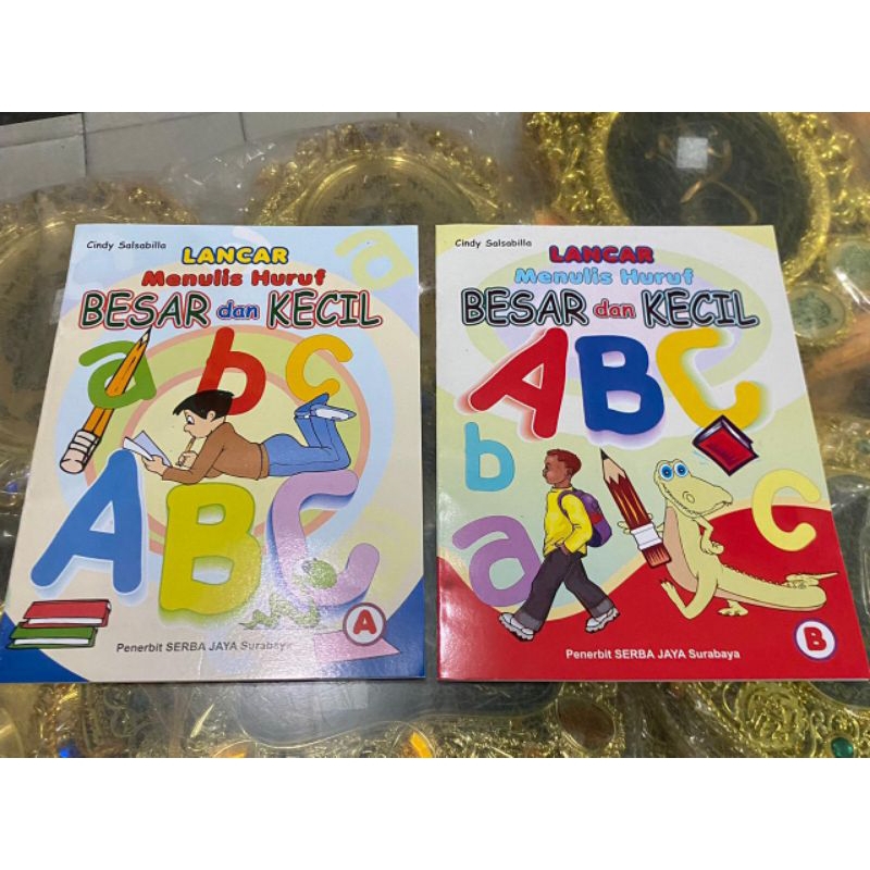 Jual BUKU LANCAR MENULIS HURUF BESAR DAN KECIL JILID A DAN B SERBA JAYA ...