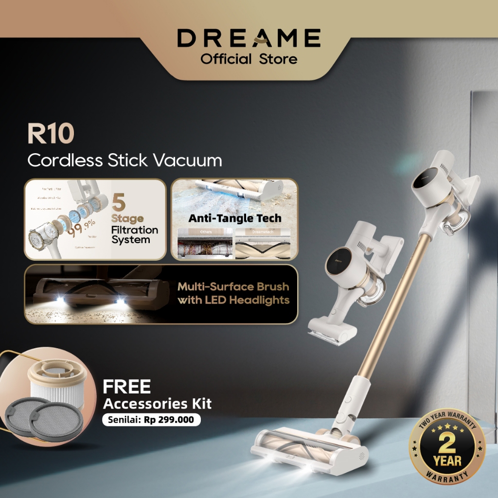 Jual Dreame R10 Cordless Vacuum Cleaner LED Light Detector Brush Head