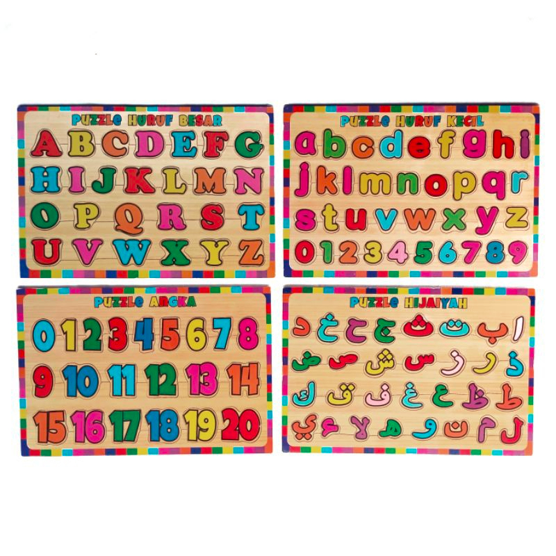 Jual Puzzle BR Warna Huruf Abjad Besar, Huruf Abjad Kecil, Angka dan ...