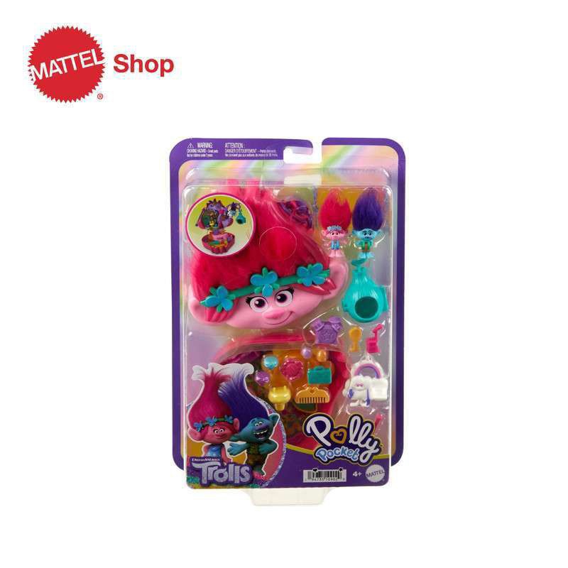 Polly Pocket Trolls Series Pink Box - Mainan Aksesoris Boneka Anak Perempuan