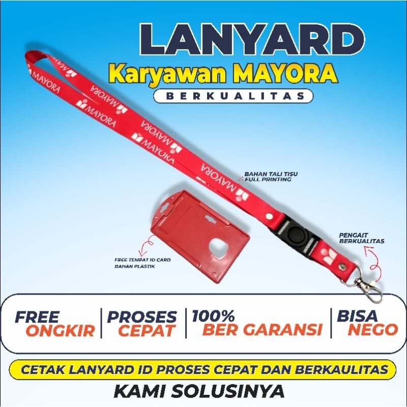 Jual Tali Id Card Karyawan MAYORA | Free 1pcs Card Holder | Shopee ...