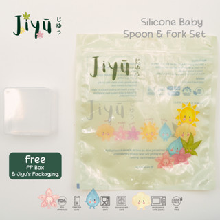 Jual JIYU [JB-032] Silicone Baby Spoon And Fork Set / Set Sendok Garpu ...