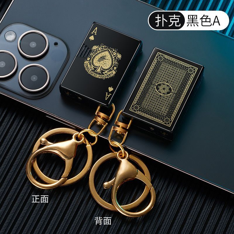 Jual Mancis Korek Api Gantungan Kunci Slide Logo Kartu Remi Key Chain ...
