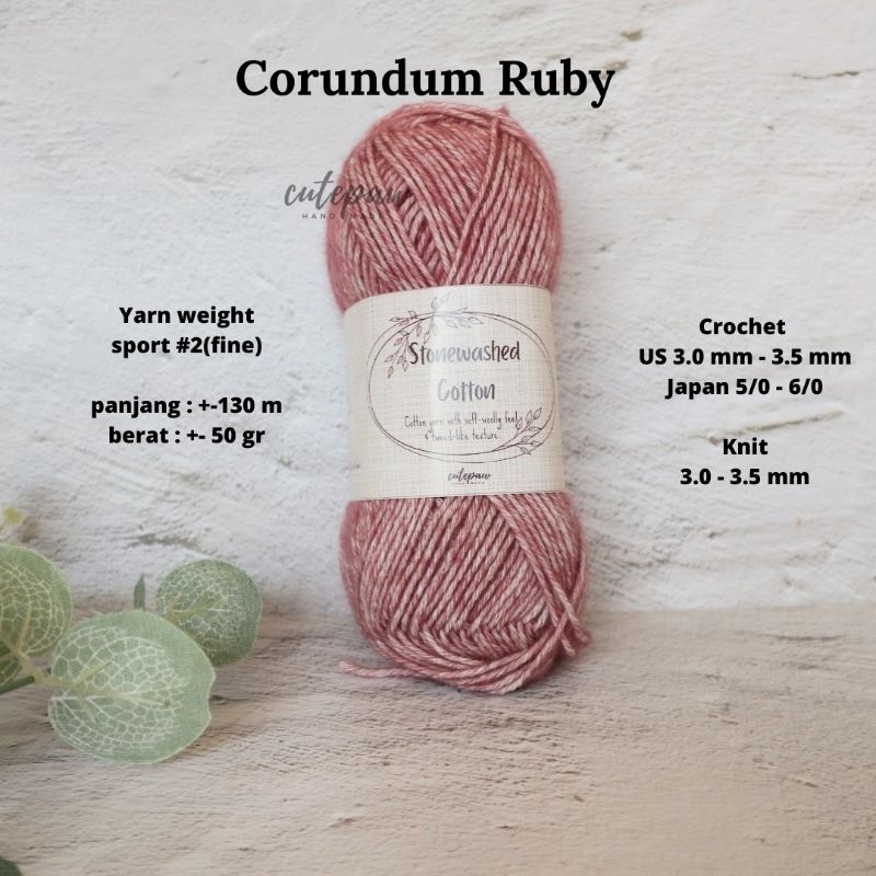 Jual [stonewashed Cotton] Corundum Ruby Benang Rajut Soft Cotton