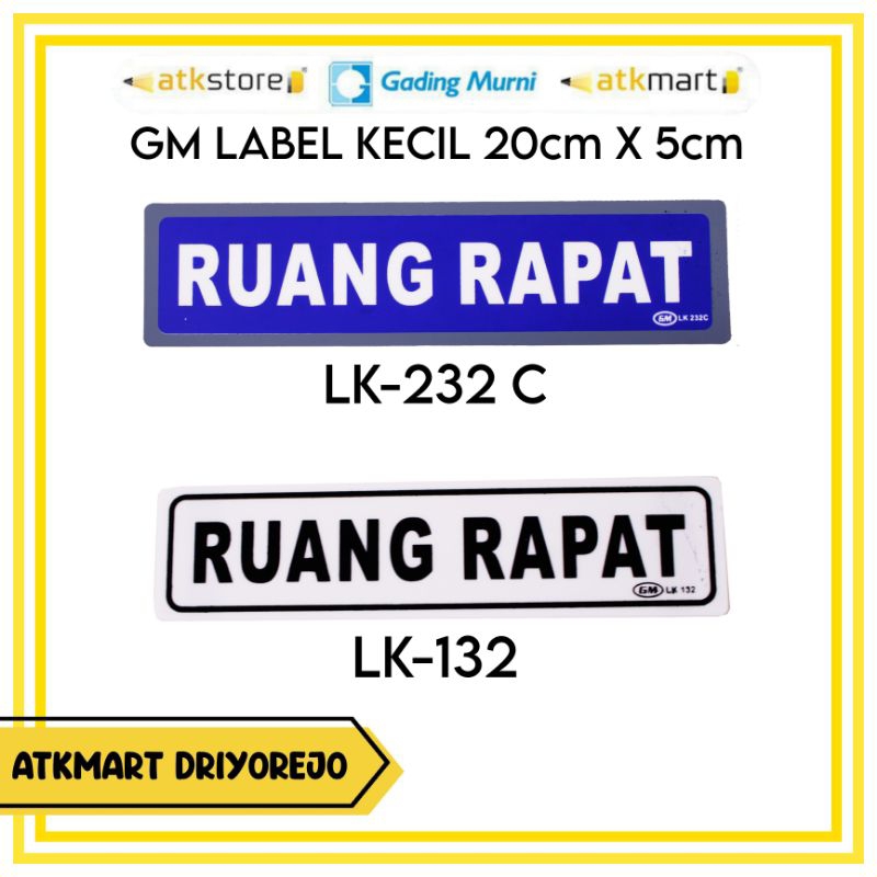 Jual GM LABEL KECIL RUANG RAPAT - PAPAN PENANDA - PAPAN AKRILIK ...