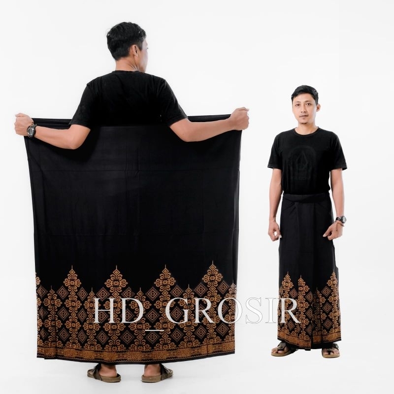 sarung batik santri/sarung batik pekalongan/sarung gus ikdam/sarung dewasa edisi hitam