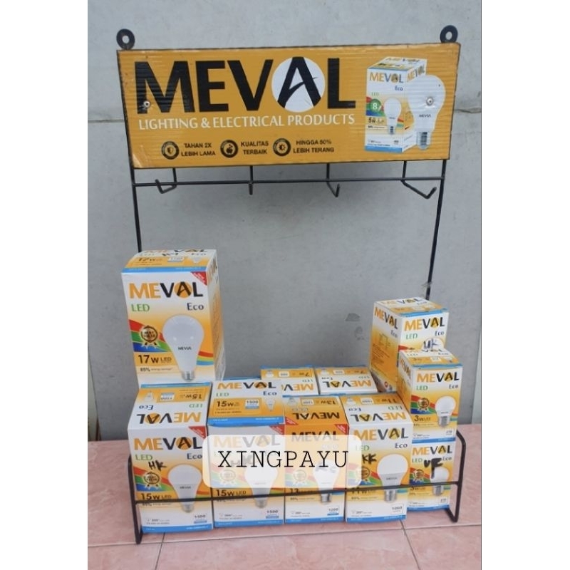 Jual MEVAL Lampu LED Bulb 3watt 5 watt 7 watt 9 watt 11 watt 13 watt 15 ...