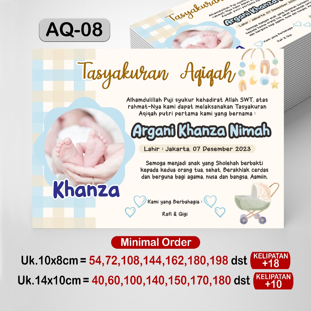 Jual Stiker Aqiqah Bayi, Sticker Tasyakuran AQIQAH/KELAHIRAN/TEDAK ...