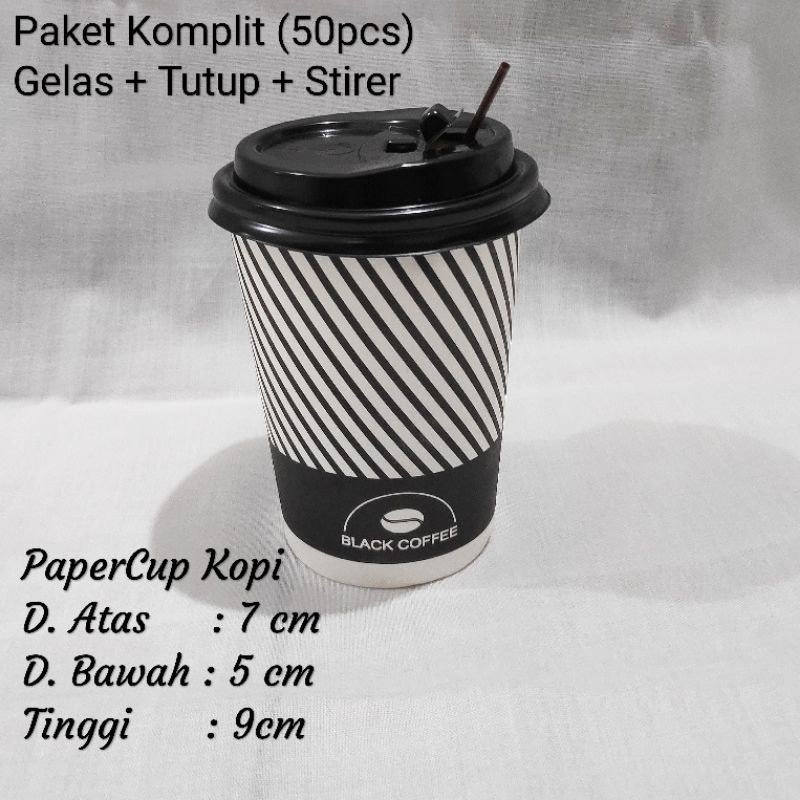 Jual PaperCup+Tutup+Sedotan 9 oZ (isi 50Pcs), Gelas Kertas ,Paper Cup ...