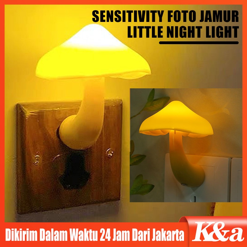 Jual Bentuk Jamur Lampu Tidur Dekorasi Led Sensor Cahaya Gelap Terang