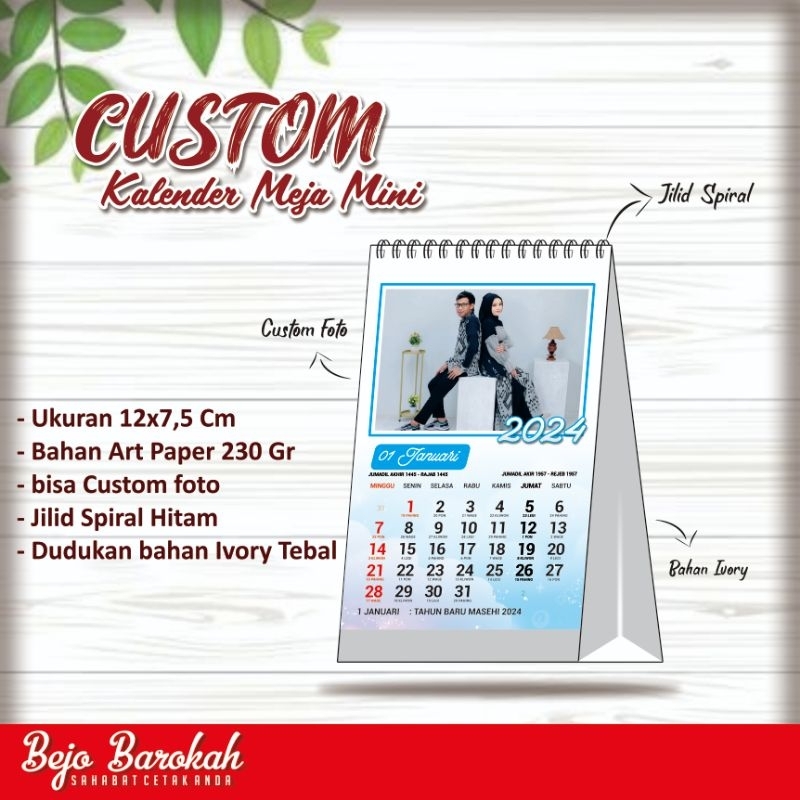 Jual KALENDER MEJA MINI / KALENDER DUDUK MINI CUSTOM FOTO SENDIRI 2024 ...