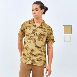 M231 Kemeja Pria Printing Hawaii Pendek New Terrain 0130