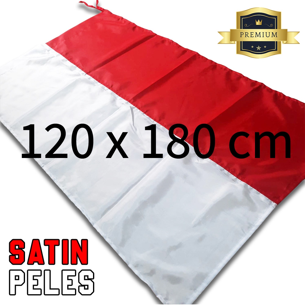 Jual Bendera Merah Putih Indonesia 120 X 180 Cm Bahan Satin Peles ...