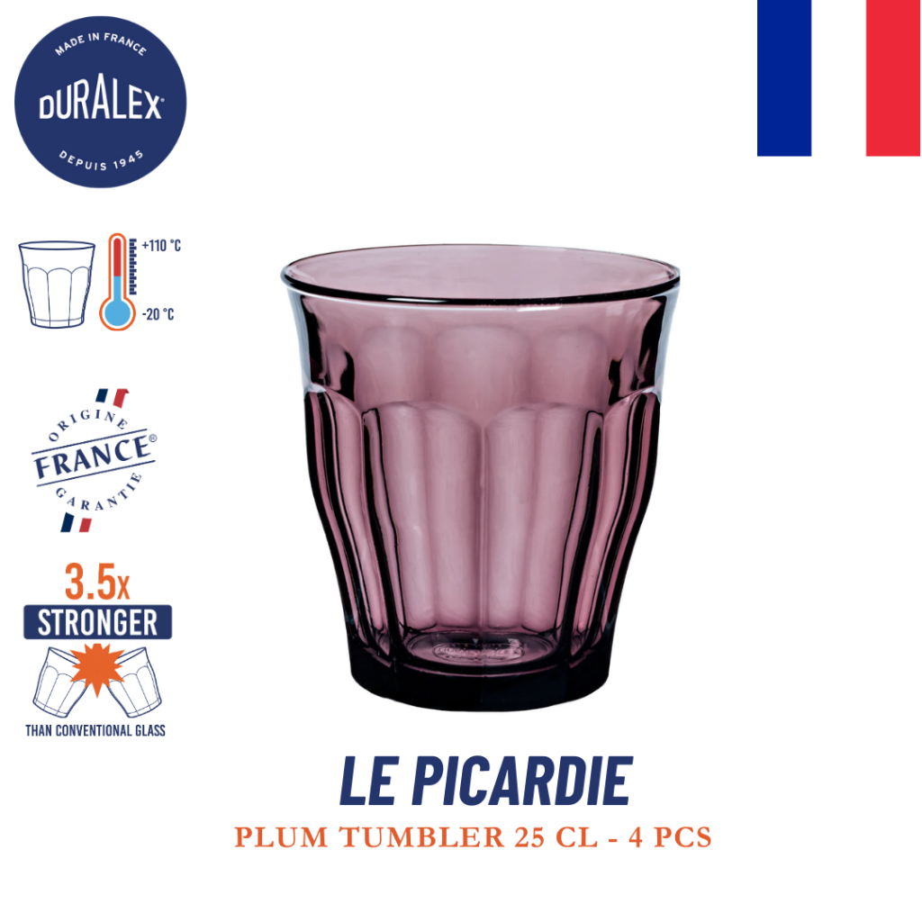 Jual Duralex Picardie Plum 250 Ml Gelas Kaca Tumbler Kopi Teh Jus Tempered Glass Mocktail 4861