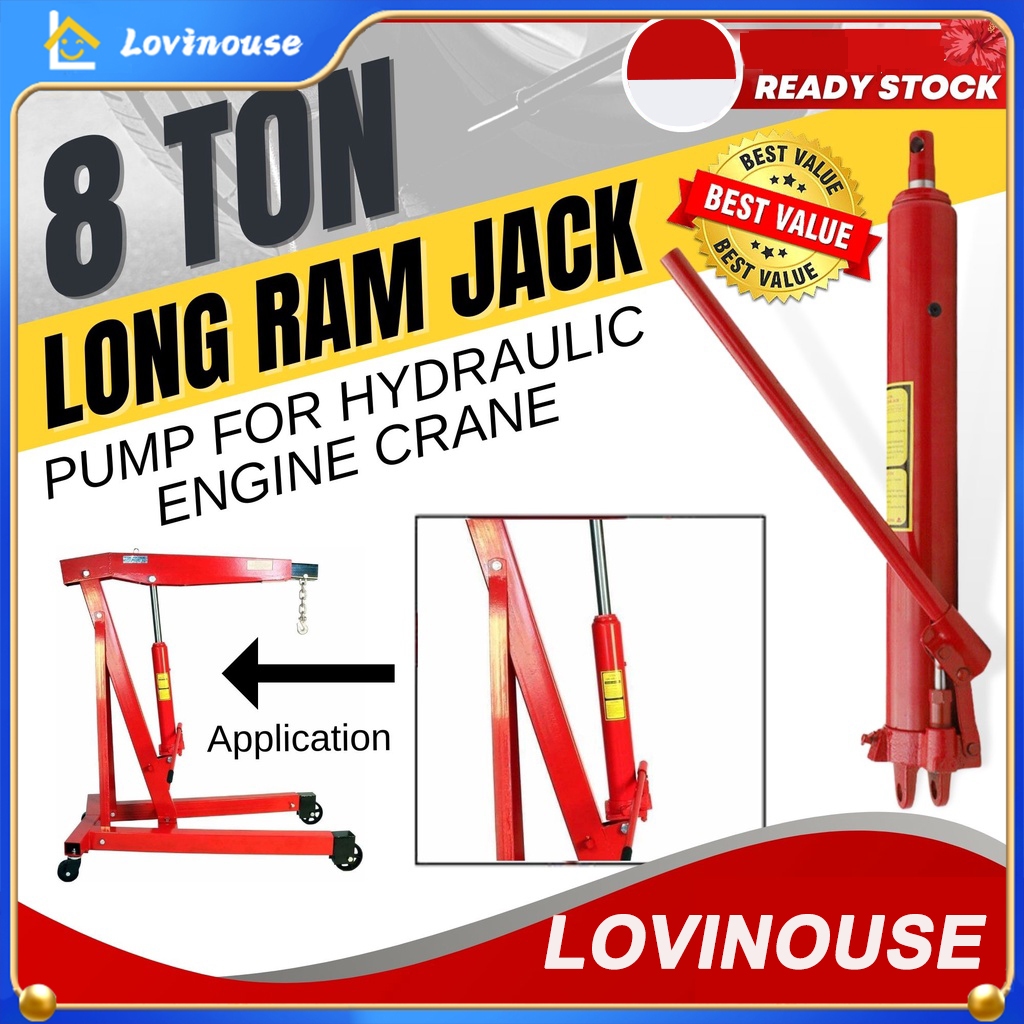 Jual 8 TON Long Ram Hydraulic Jack for 2 Ton engine Crane Garage