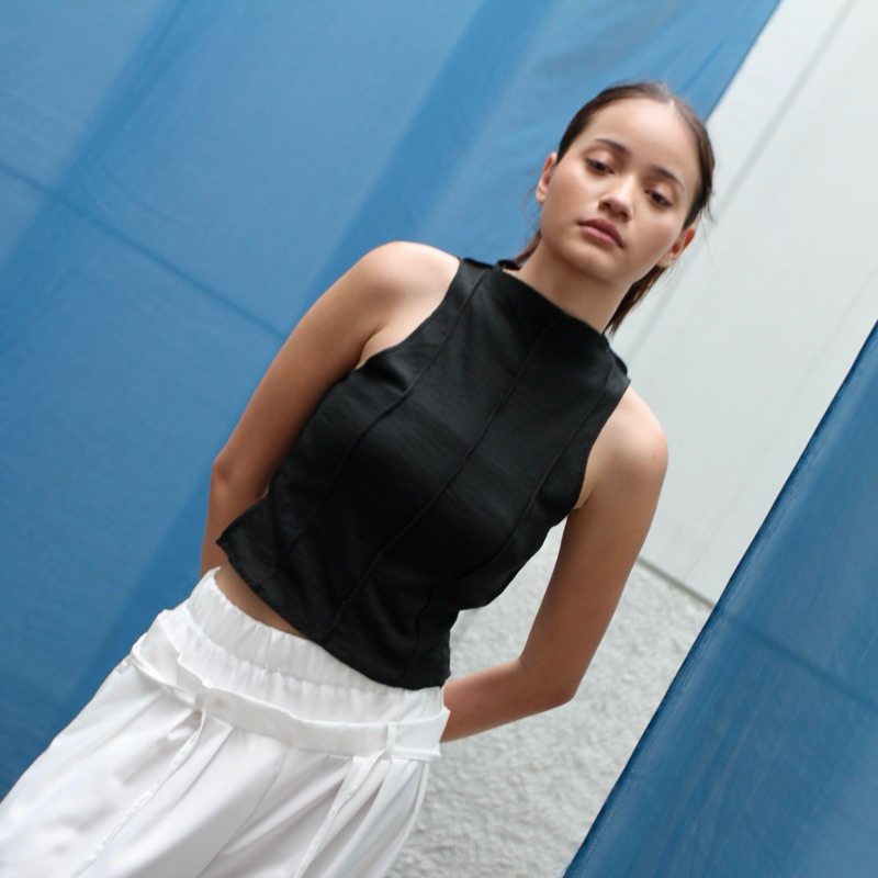 Jual SIGMA TOP - SOMA Ribbed Knit Square Tank Tanktop Summer Sabrina ...