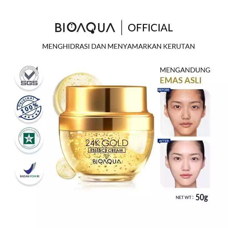 Jual BIOAQUA 24K Gold Essence Cream 50g | Shopee Indonesia