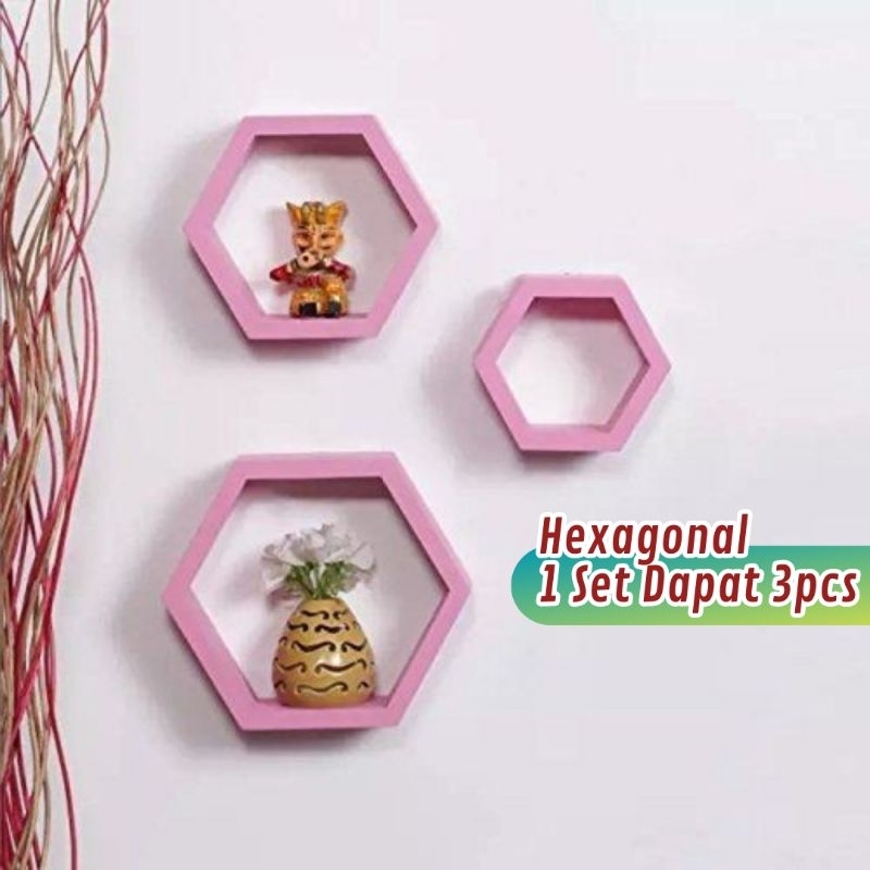 Jual Hexagonal Warna Pink 1 Set 3pcs Hiasan Dinding Minimalis De Vintage Shopee Indonesia 9278