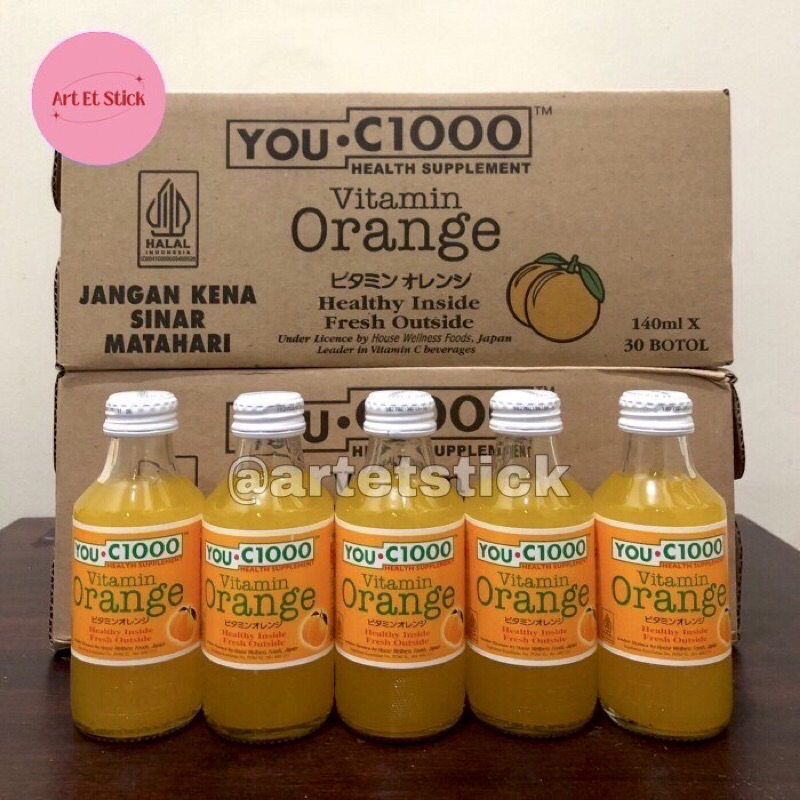 Jual 1 Dus YOU C 1000 Vitamin Orange Isi 30 Botol Kaca | Shopee Indonesia