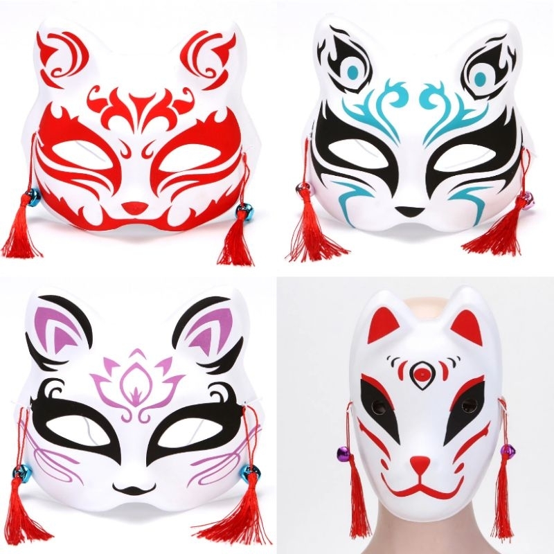 Jual topeng cosplay kitsune topeng setengah wajah | Shopee Indonesia