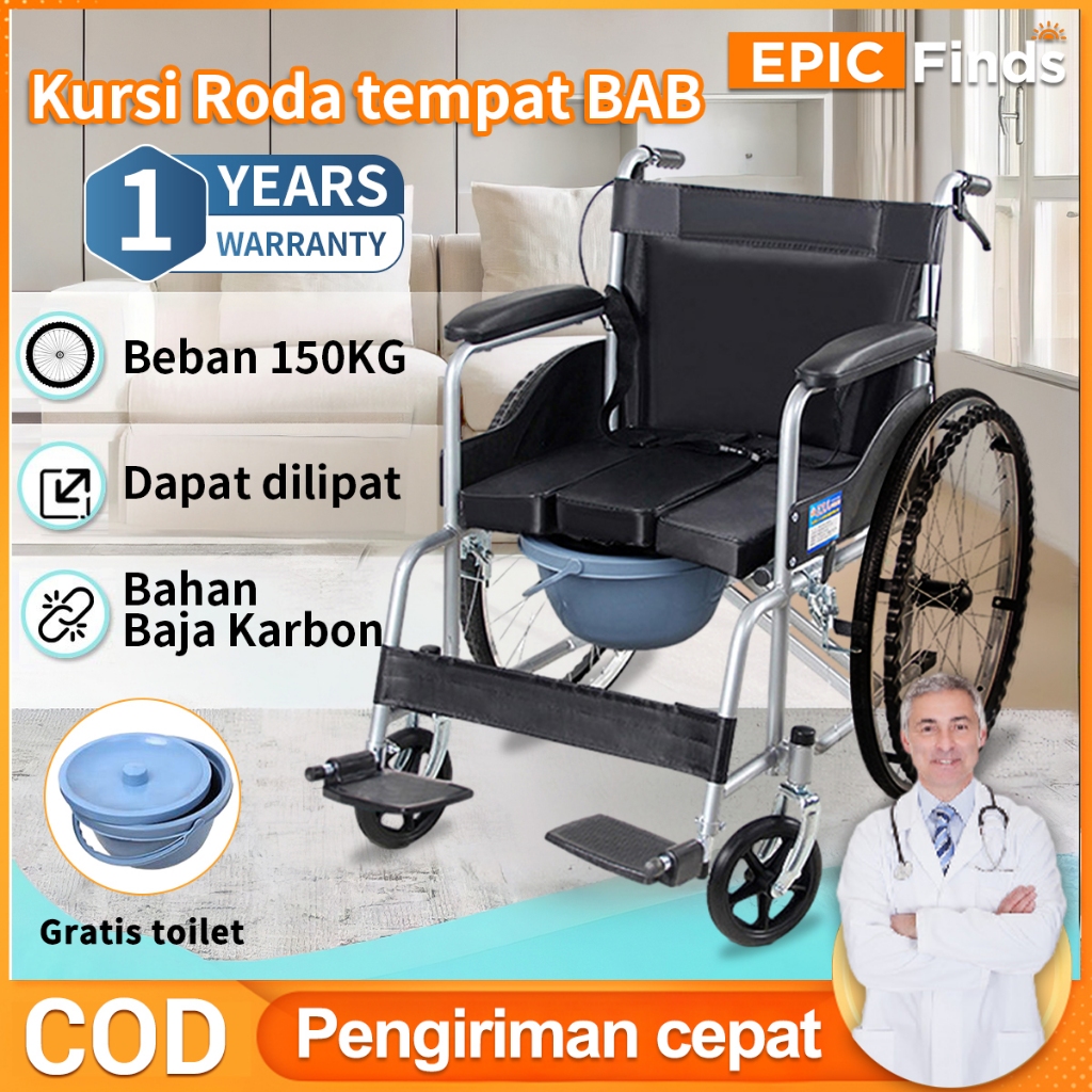 Jual Lnci Kursi Roda Toilet Kursi Roda Lipat Alluminium Bisa Dilipat