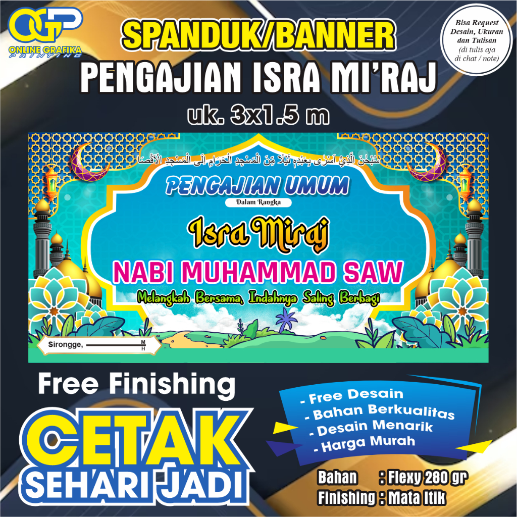 Jual Banner Spanduk Peringatan Isra Miraj Nabi Muhammad Saw 2024 1445