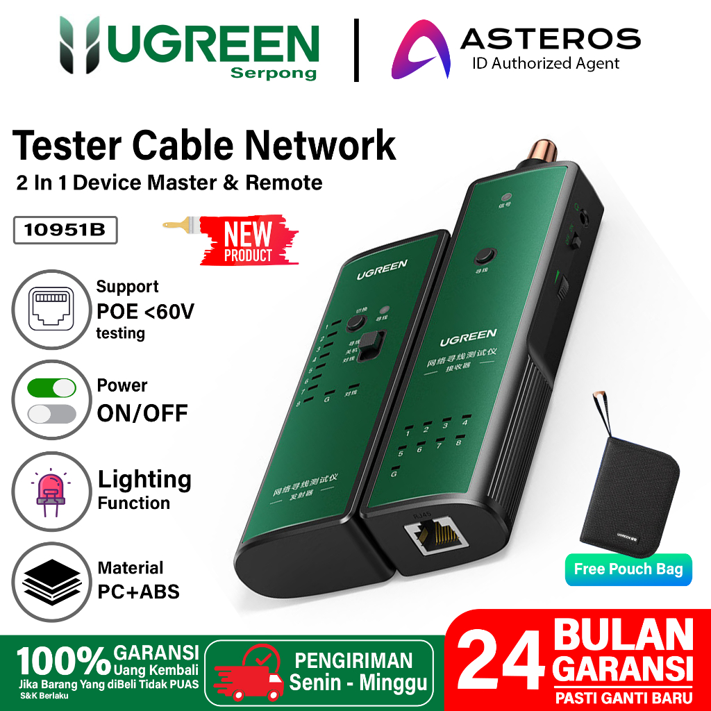 Jual UGREEN Lan Tester Cable Tester Alat Penguji Kabel RJ45 / RJ11 ...