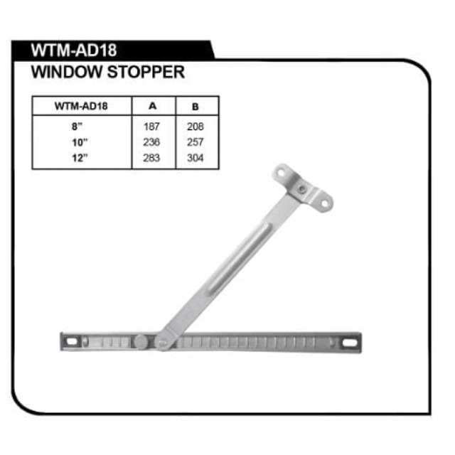 Jual Aluminium Casement Window Holder Hak Angin WTM AD18 SUS304 12" Shopee Indonesia