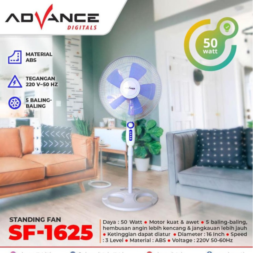 Jual Advance Kipas Angin 16 Berdiri Stand Fan Sf 1625 Dengan Timer Stand Fan Advance Sf 1625 0509