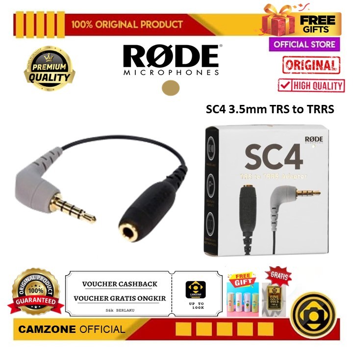 Jual Rode Sc Mm Trs To Trrs Adaptor Shopee Indonesia