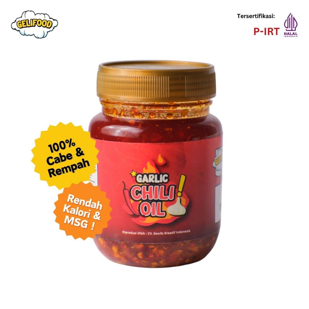 Jual Geli Food - Garlic Chilli Oil Sambal Serbaguna Super Pedas dan