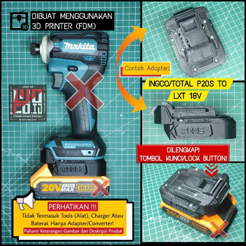 Jual Adapter Baterai Ingco/Total (P20S) - U/ Tools LXT 18V (Makita ...