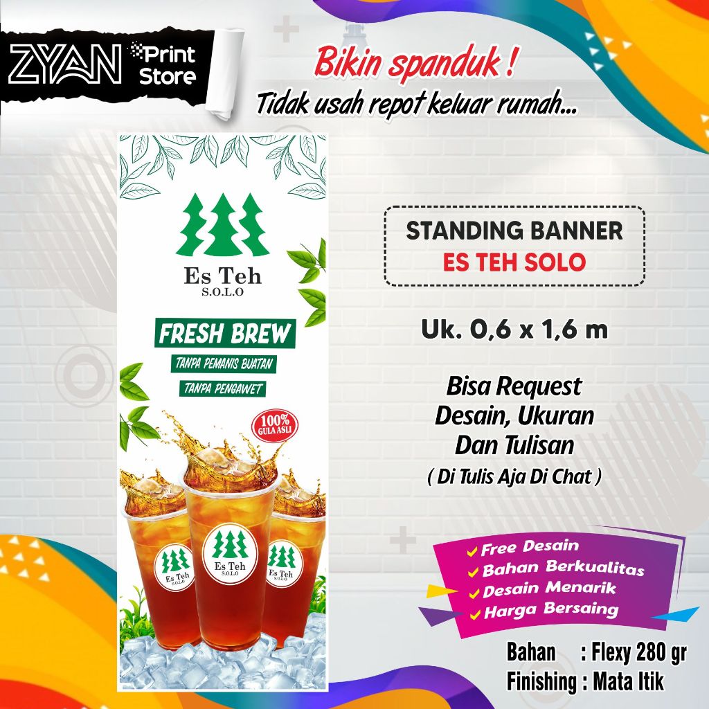 Jual Spanduk Banner Es Teh Solo Shopee Indonesia 4378