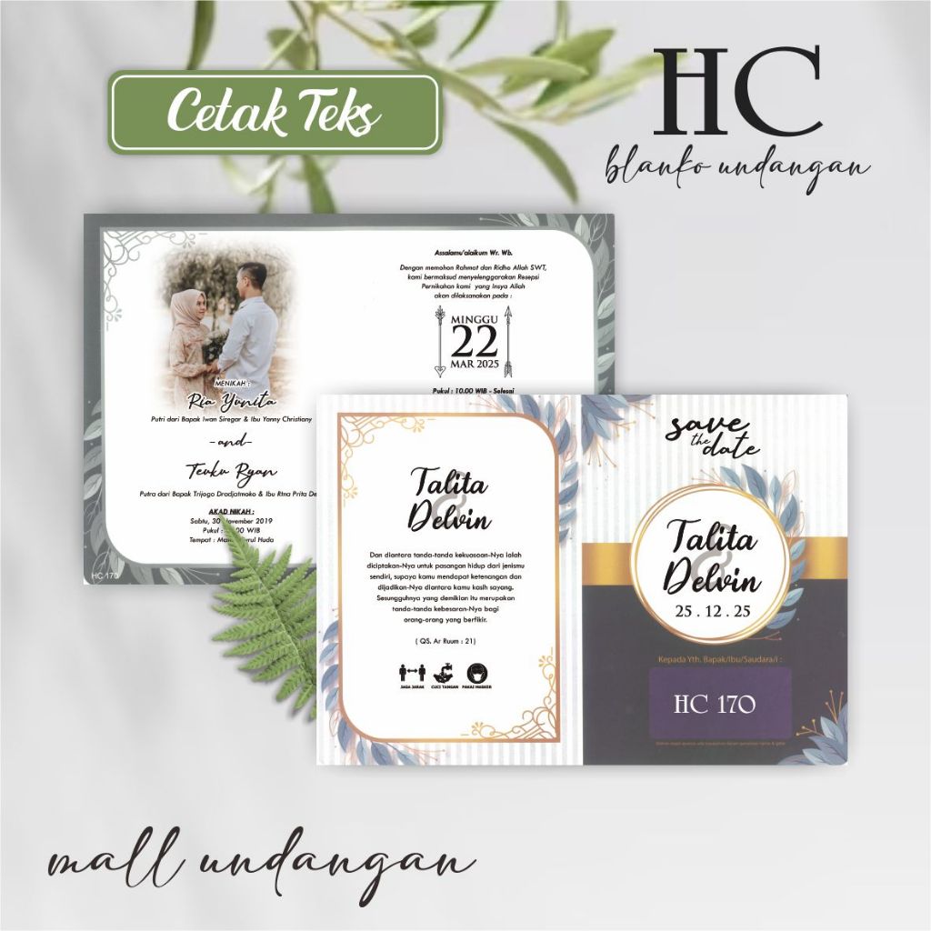 Jual UNDANGAN PERNIKAHAN SIMPLE MURAH - BLANGKO UNDANGAN NIKAH HC ALL